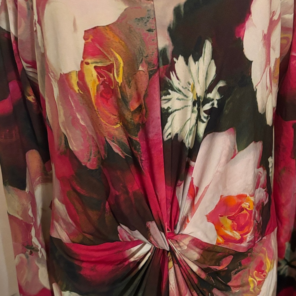 Ted Baker Pink Floral Knot Dress - Picture 2 of 6